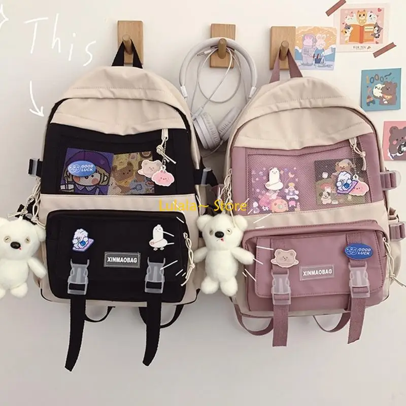 

Y4QA Harajuku Backpack Girl School Notebook Travel Bag Casual Daypack for Teenagers Student