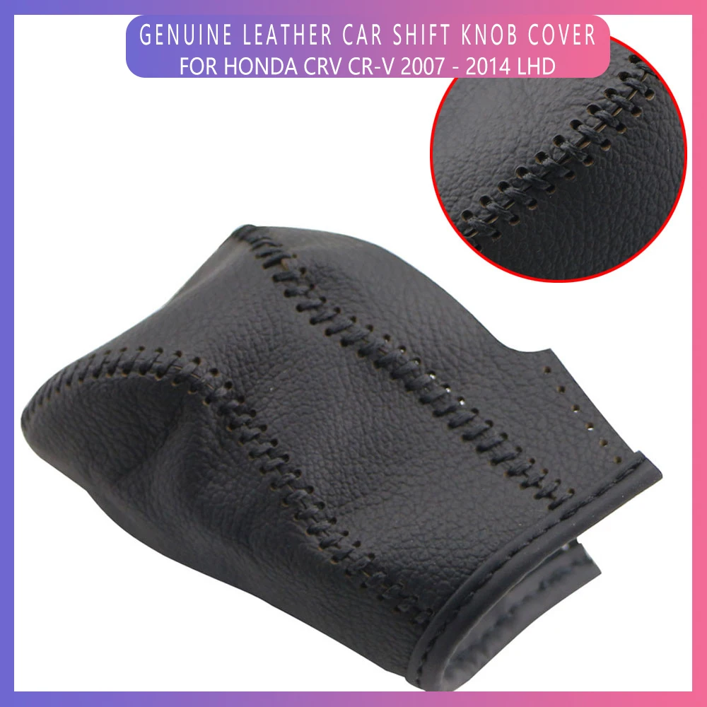 LHD/RHD Car Genuine Leather Head Shift Knob Protection Cover for Honda Vezel HRV HR-V 2014-2020 AT Gear Shift Collars Case Cover