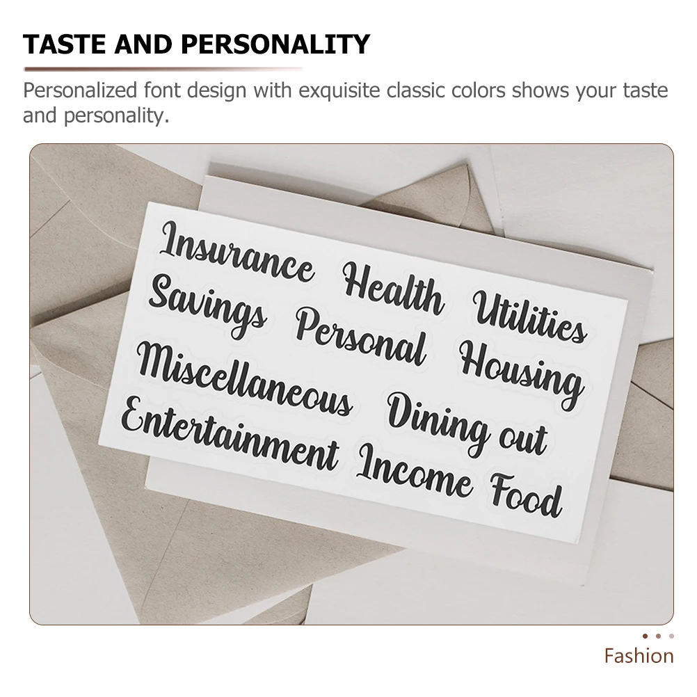 

5 set 5 Sets Multi-Function Budget Stickers Classifying Cash Envelope Labels Portable Label Stickers Personalized Classic Colors