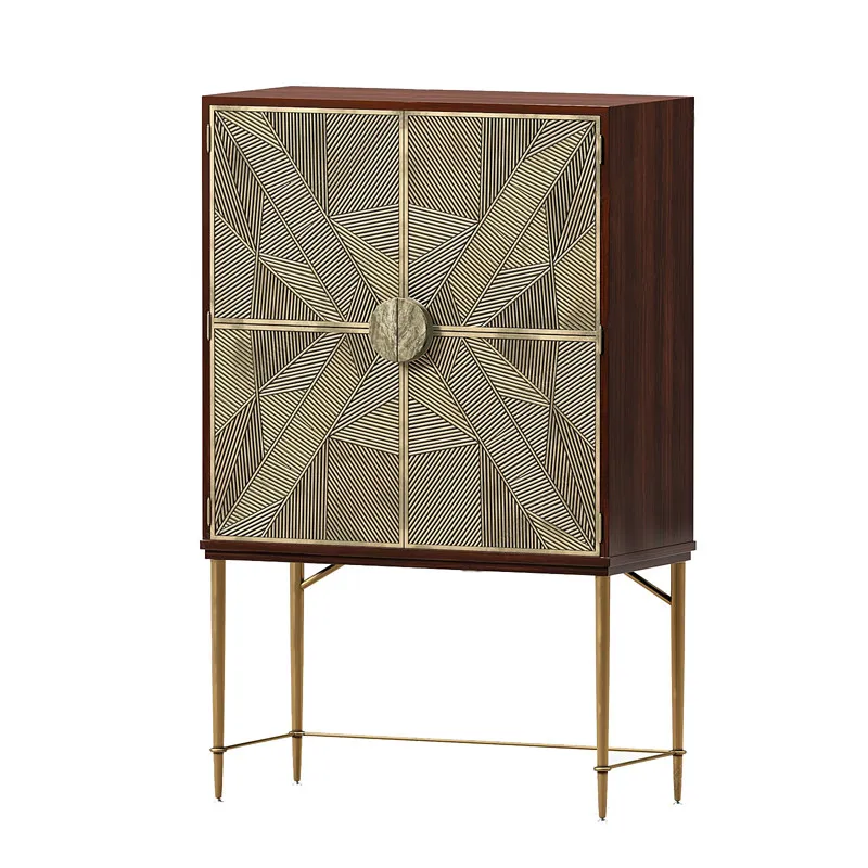 CX Chinese light luxury solid wood entrance, dining side, high cabinet model room decorative cabinet