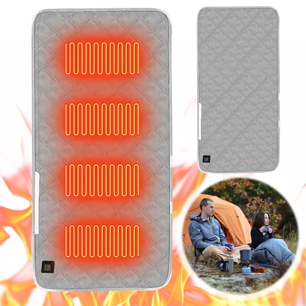 Electric Heated Seat Cushion 3 Levels Folding Heating Chair Pad Outdoor Camping Seat Cushion for Park Stadium Car Travel