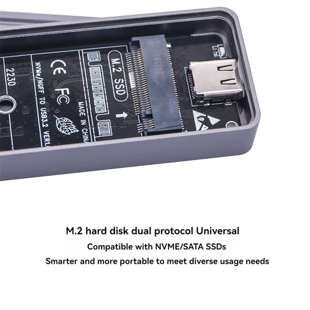 Caixa de SSD M.2 A46M-M.2 NVMe NGFF USB 3.2 GEN 2 para SSD M.2 20Gbps