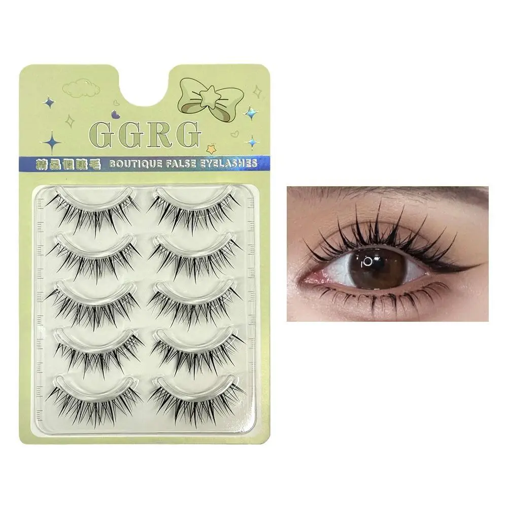 Tiras completas, pestañas postizas de racimo esponjoso, aspecto Natural, tallo fino transparente, pestañas postizas, extensión de pestañas Manga, maquillaje