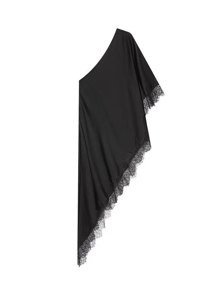 

HH женские новые летние модные уличные стильные топы с асимметричными кружевными украшениями, женские шикарные универсальные повседневные топы