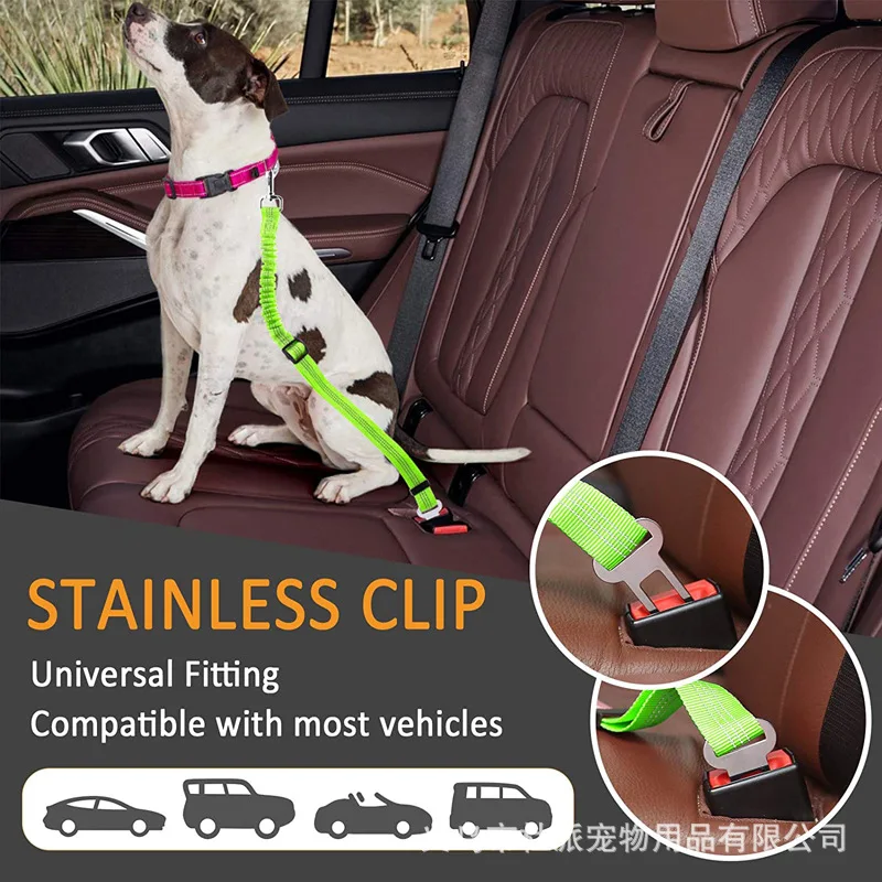 Dog Seat Belt Adjustable Pet Car leash Harness Safety Leads for Vehicle Elastic Car Safety Belt