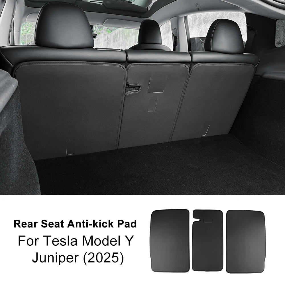 

Leather Rear Seat Back Protector Pad For Tesla New Model Y 2025 Juniper Trim Mats Backrest All Weather Anti-kick Pad
