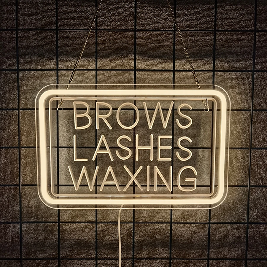 

BROWS LASHES WAXING Neon Sign For Wall Decor,Beauty Salon,Spa,Business Lash Hair Shop,Wedding,Living Room BedroomDecor