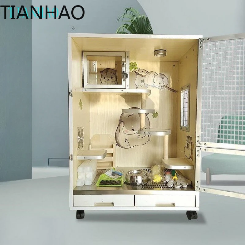 Villa Ice Nest Custom Cat Cage Dating Cage Living Cat House Anti-Bite Ecological Board Cooling Totoro Style Cat Cabinet