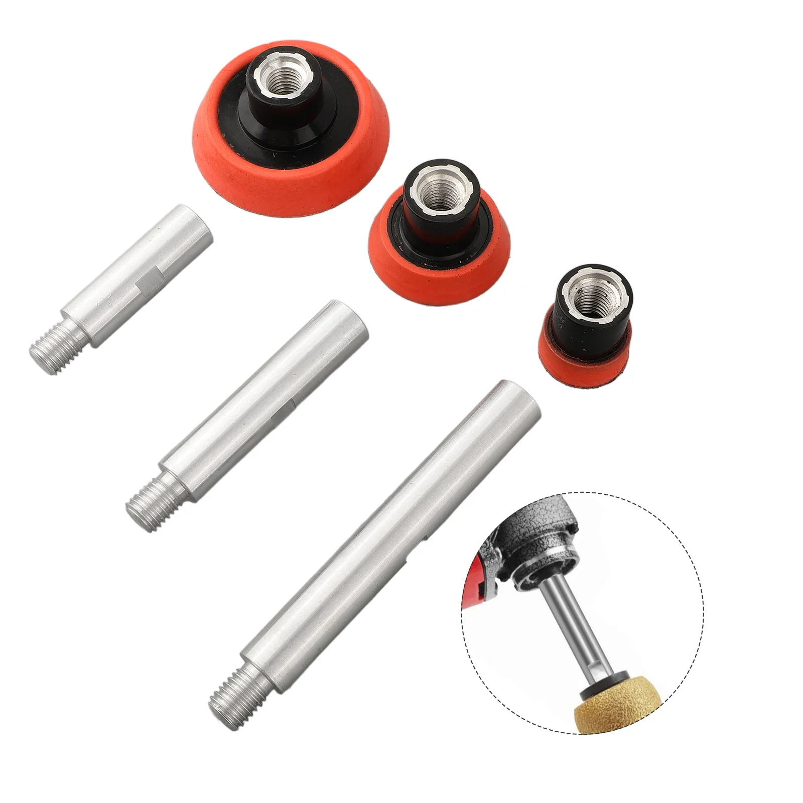 Complete Extension Rods and Polishing Pads Set for M14 75100140mm Thread Adapter Enhances Polishing Effectiveness
