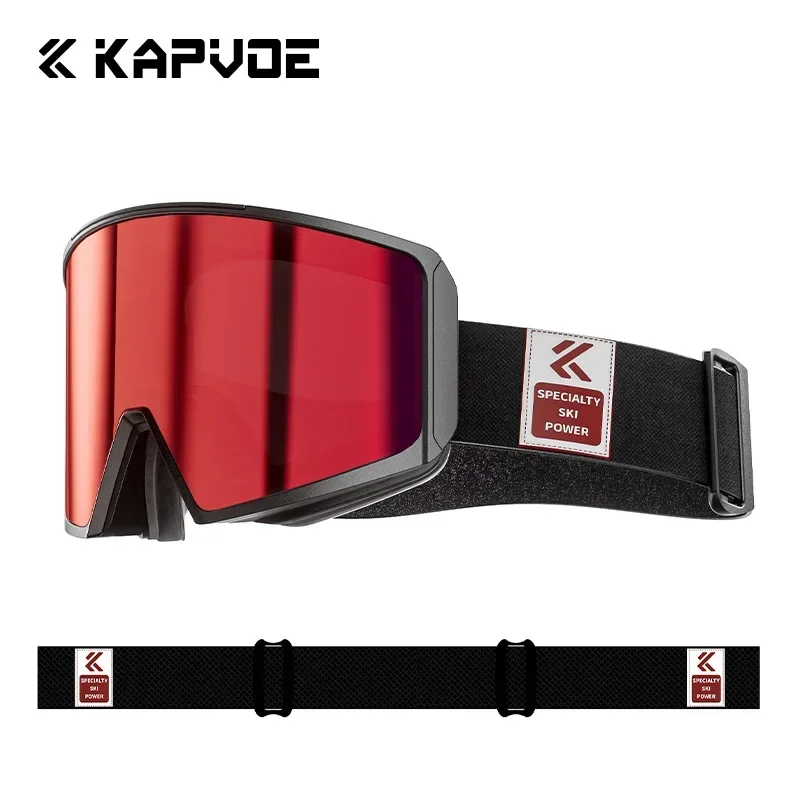 KAPVOE zimowe sporty na świeżym powietrzu przeciwmgielne UV400 okulary narciarskie okulary narciarskie soczewki magnetyczne dla mężczyzny kobieta akcesoria do okularów narciarskich