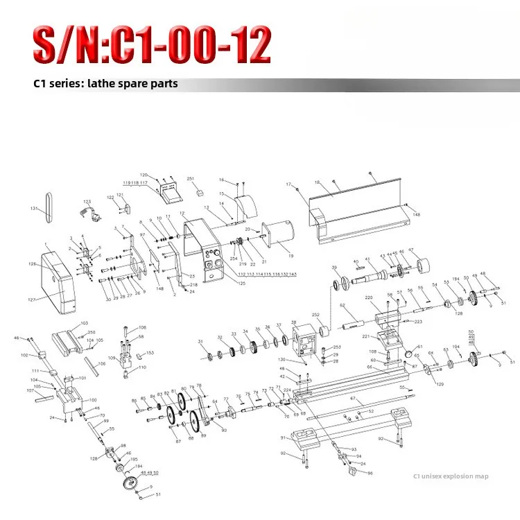 

C1 M1 Lathe Parts S/N: 10085A Metric and British Exchange Gear