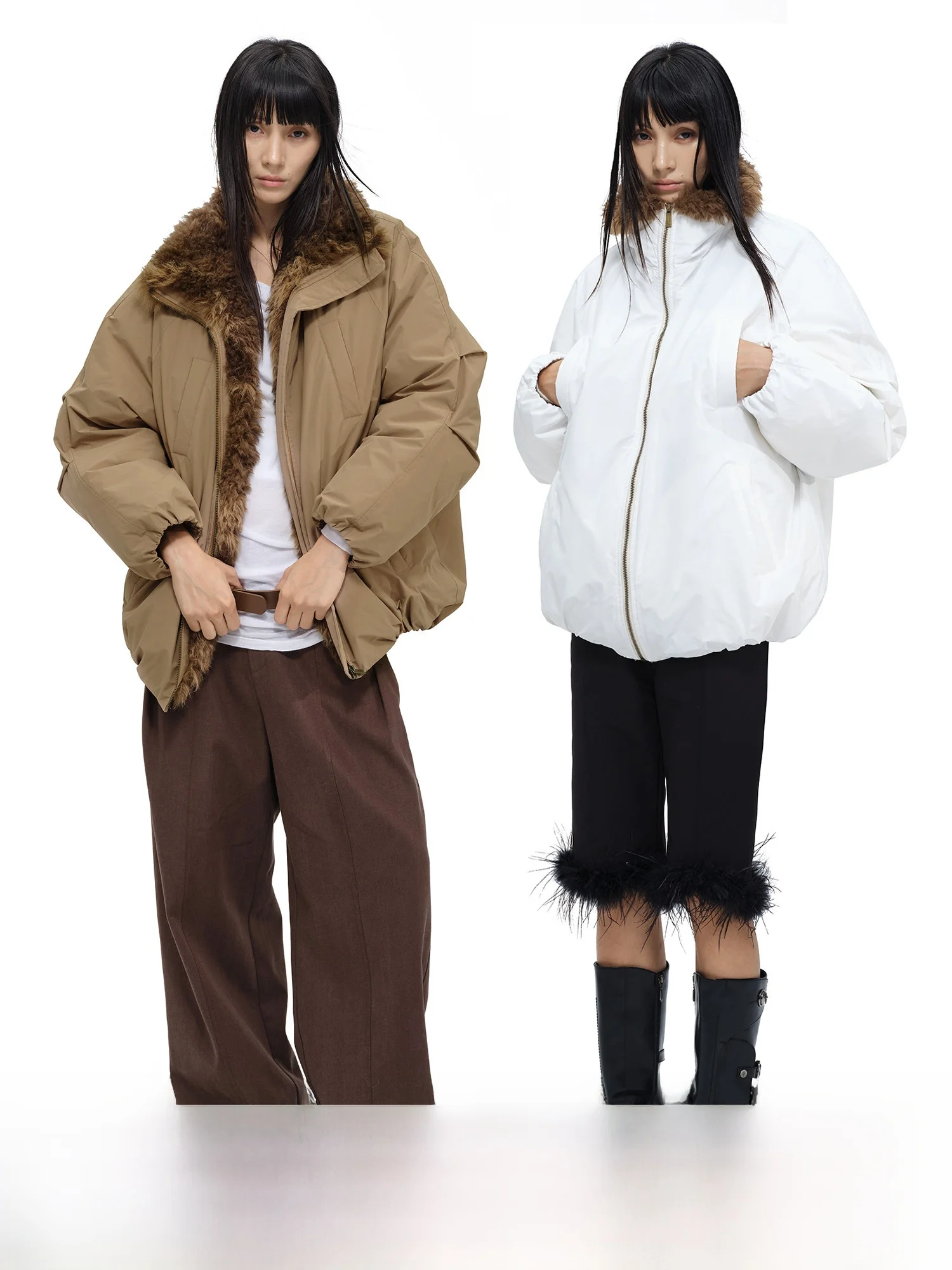 

Женская свободная куртка COINROVA с двойным карманом, 90% белый пух, утепленное зимнее пальто, повседневное, прямого кроя