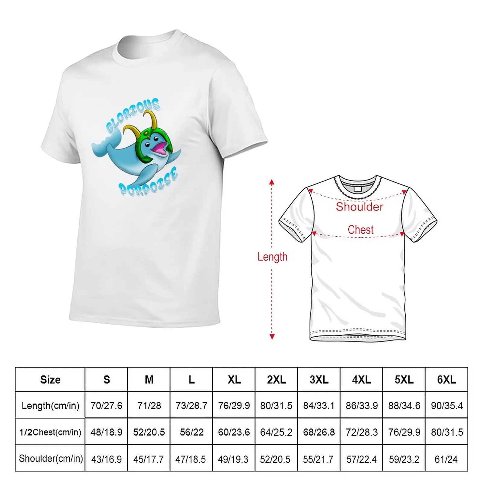 Glorious Porpoise T-Shirt anime clothes tees oversizeds men graphic t shirts