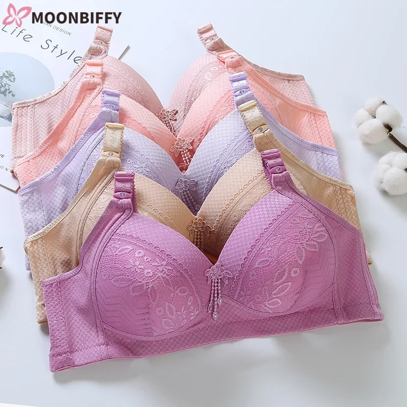 

Thin Cotton Ladies Bra Wire Free Wireless New Bras for Women Push Up Women Comfort Breathable Bralette Gathered Underwear