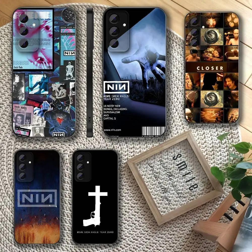

N-Nine I-Inch Nails NIN Phone Case For Samsung S 25,24,23,22,30,21,10,9,Ultra,Plus,Lite,FE,4,5 G Soft Black Case