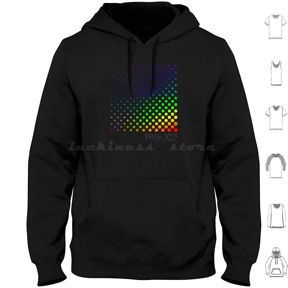 Pride 2022 Design With Rainbow Color Dots Hoodie Cotton Long Sleeve Pride Pride Queer