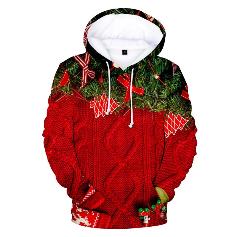 

Sweatshirts Men Fashion Autumn And Spring Christmas 3D Print Oversized Hooded Unisex Man Woman Funny Harajuku Pullover Hoodies