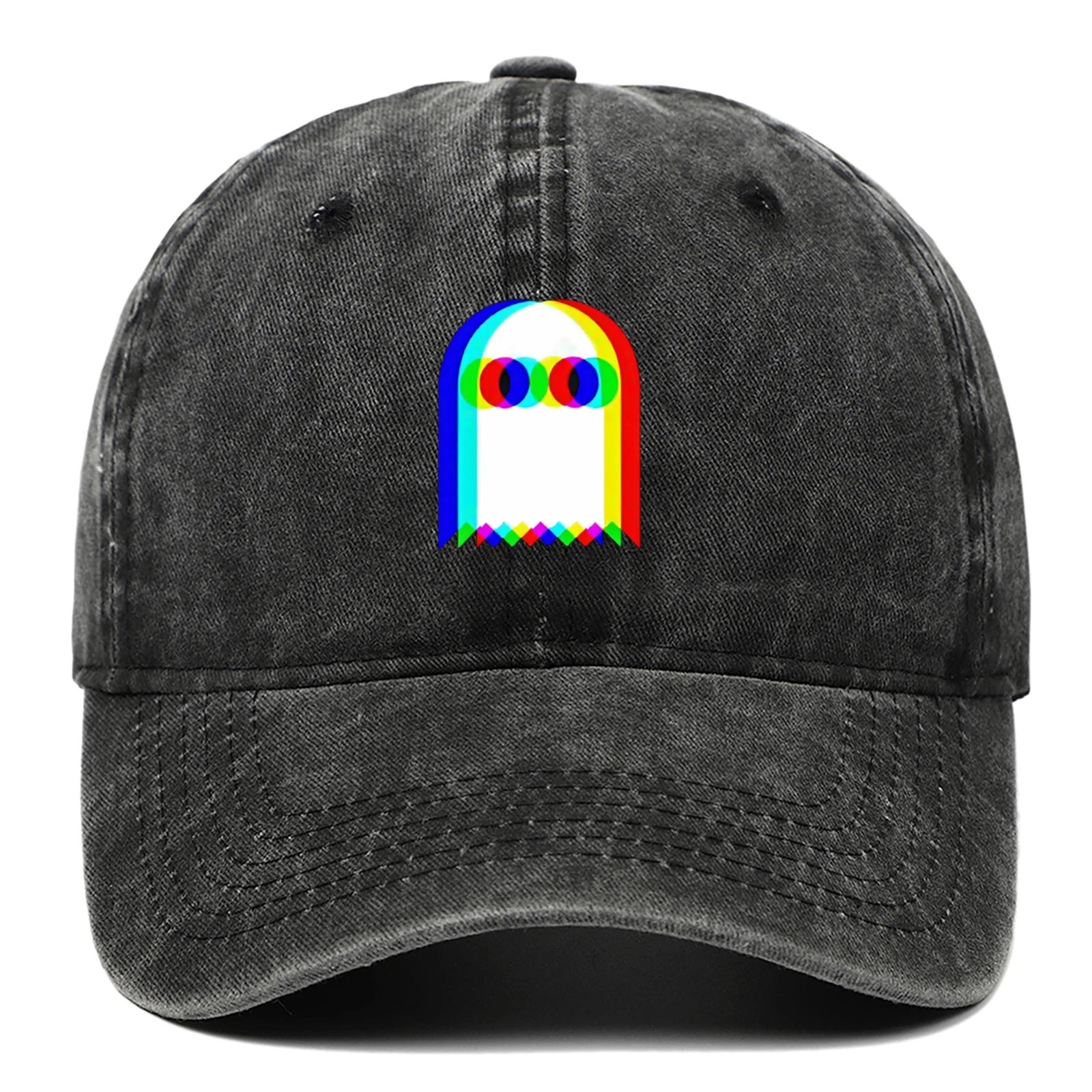 Bunte Baseballkappe mit Geistermuster, geeignet für den täglichen Verkleidung und Halloween-Partys, verstellbare Sonnenschutzhut für den Außenbereich