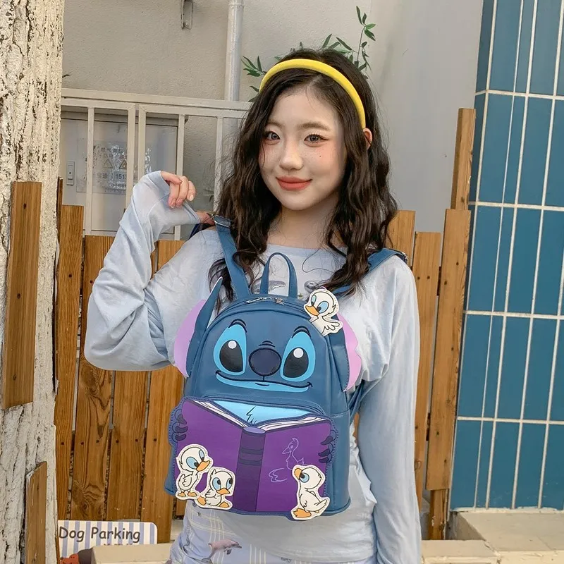 حقيبة ظهر ديزني الجديدة القبيحة اللطيفة اللطيفة باللون الأزرق الوحش حقيبة ظهر كاجوال للسفر