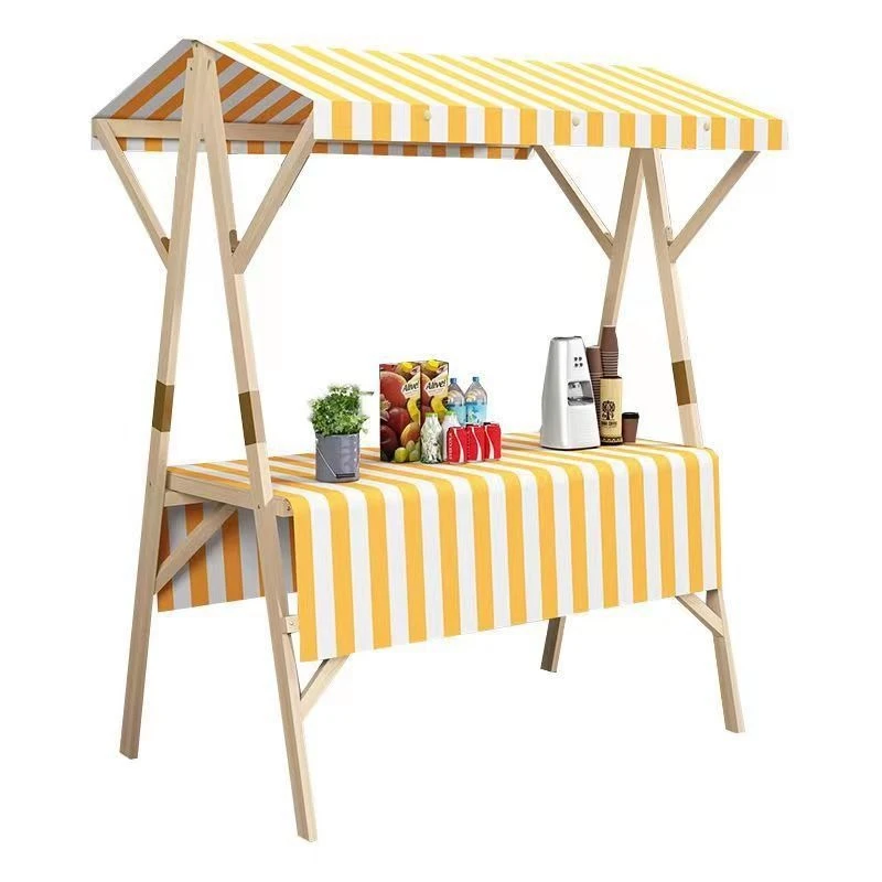 

Stall Rack Wooden Folding Wooden Night Market Stall Cart Mobile Stall Market Promotional Display
