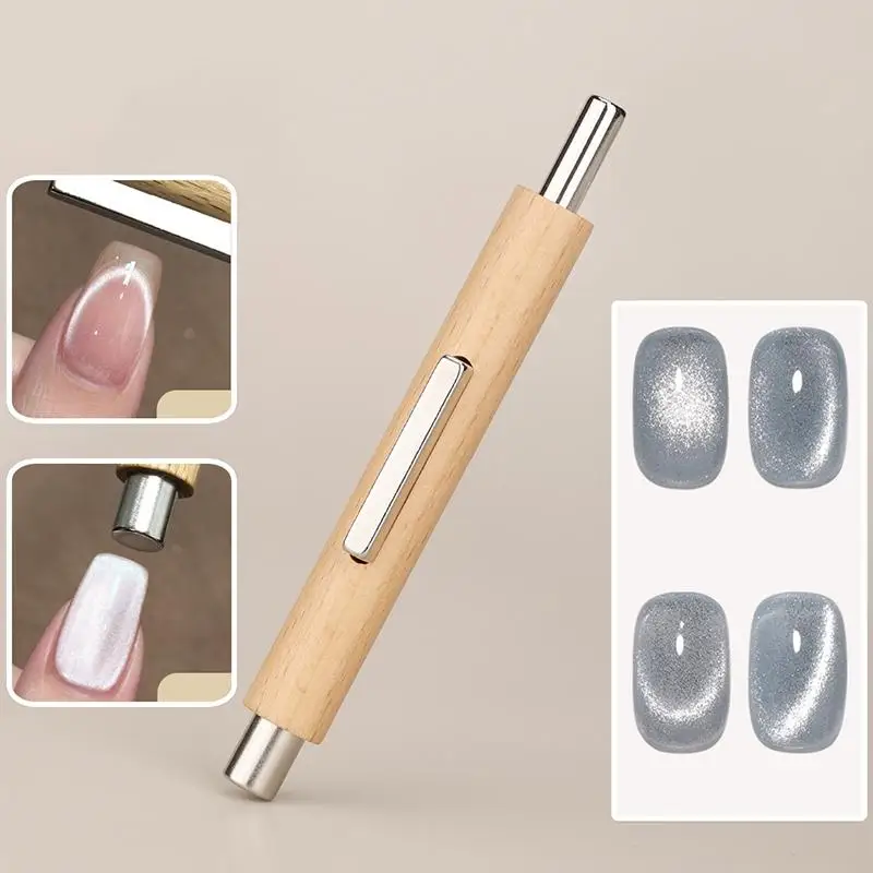 3 In 1 Multi-function Cat Eye Magnet For Nail Art Strong Thick Magnetic Stick Large Cylindrical Magnetic Nail Tool Manicure DIY
