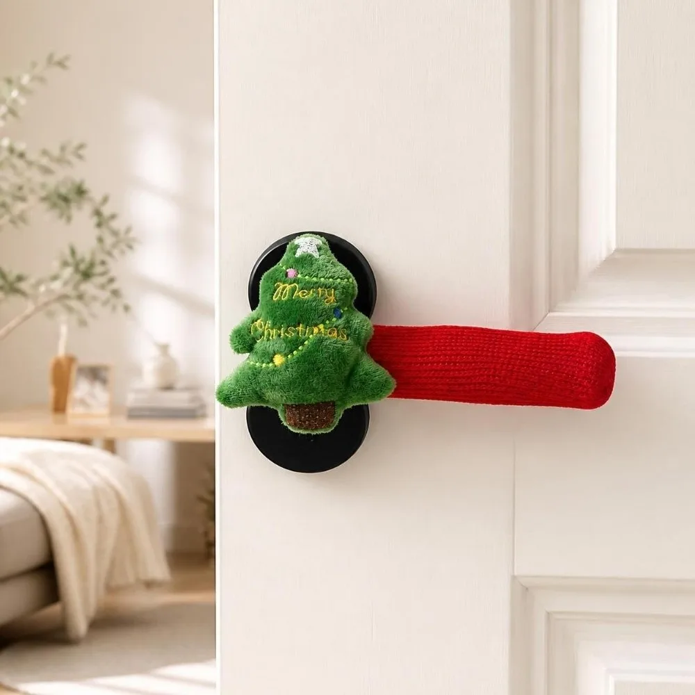 Santa Claus Christmas Door Handle Covers Love Heart Anti-Collision Door Handle Protective Panda Anti-Static Xmas Doorknob Cover