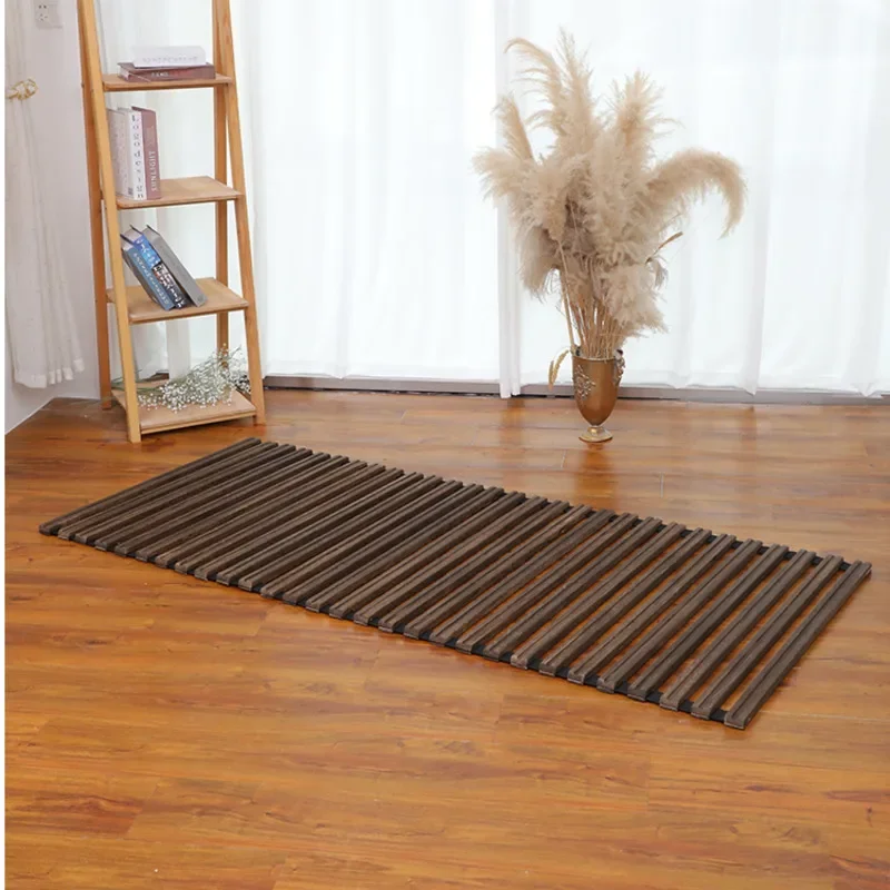 Mahogany Tatami Partition Frame Moisture-Proof Wooden Floor Bed Mat Roll-Up Bamboo Bed Board for Humidity Control