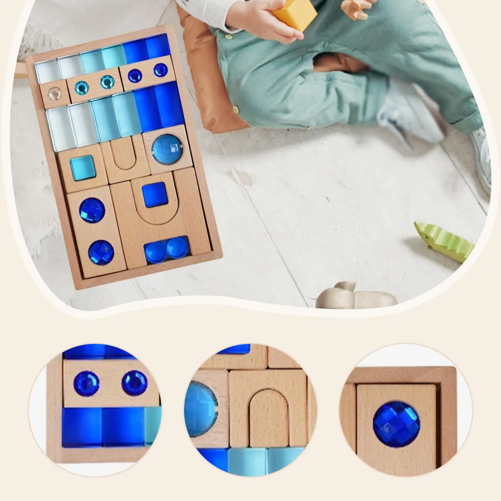 الاكريليك مكعب كتلة المهارات الحركية الدقيقة لعب للتعلم لعبة التراص للأعمار 3-6 سنوات التدريس الدعائم الفتيان والفتيات هدايا عيد الميلاد #1