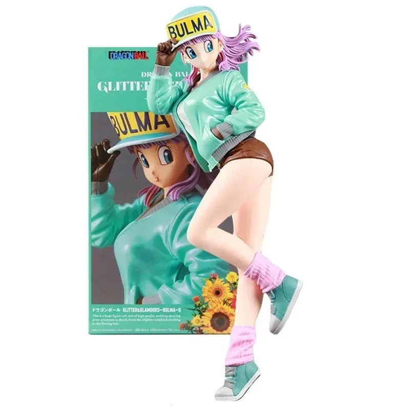 Figura de Dragon Ball de 25cm, Bulma Glitter & Glamours, estatua de chica caliente, adornos de estatuilla de acción Hentai, modelo de muñeca de Pvc, juguetes de regalo
