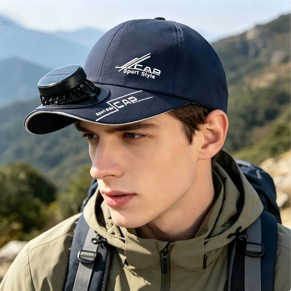 New Breathable Solar Fan Hat Sun Protection Built-in Fan​​ Fan Hat​​ Rechargeable Quick Dry Baseball Cap for Unisex