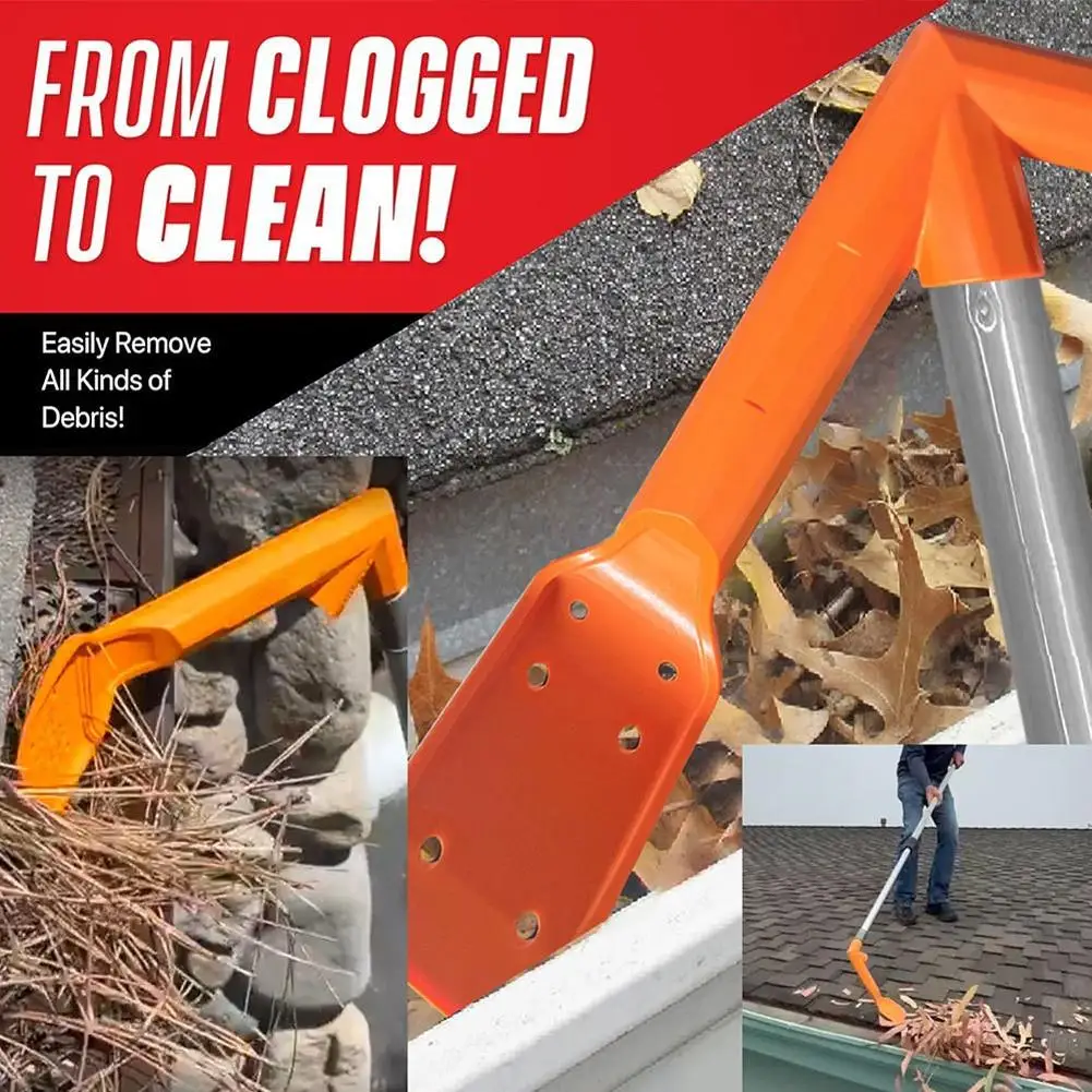 Long Handle Pipe Cleaners Tool Abrasion Resistance Thicken Gutter Cleaning Tool Ergonomic Drain Unclogger Street Home Use Tool