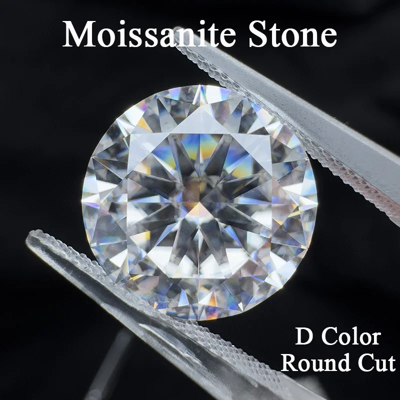 

Moissanite Stones D Color Round Cut Pass Diamond Tester Gemstone Charms Jewelry Making Materials with GRA Certificate