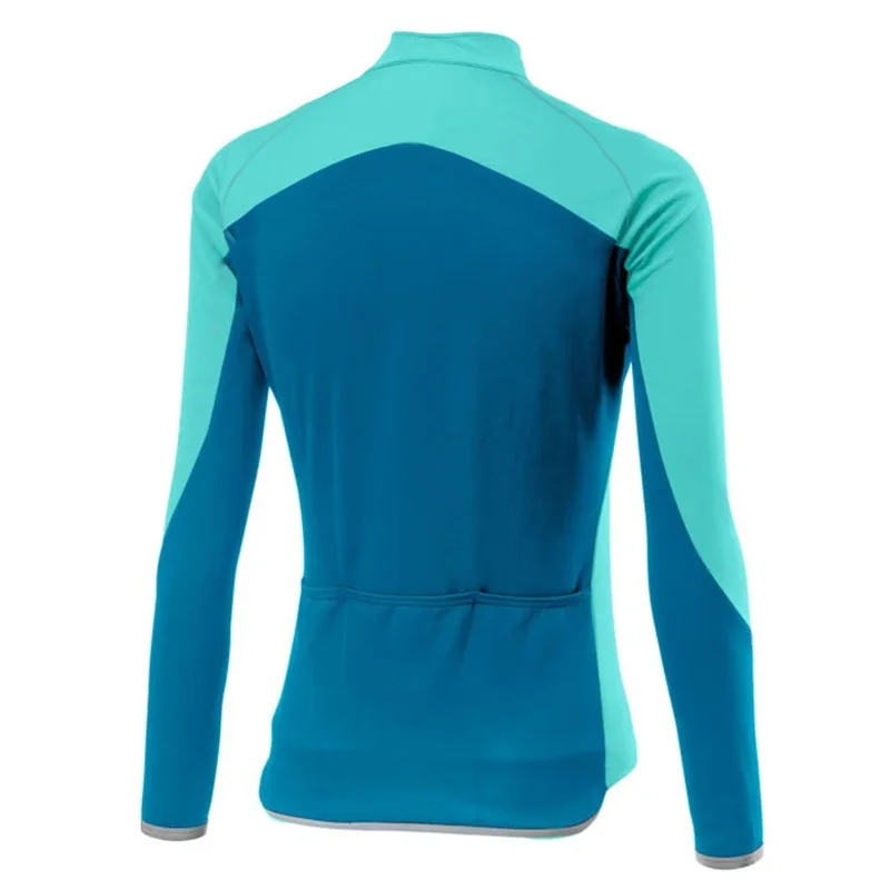 Mode Frau Langarm Radfahren Jersey Hemd Straße Fahrrad Pullover Downhill Jacke Tragen Anti-Uv Top Camping Bike Blaue Uniform