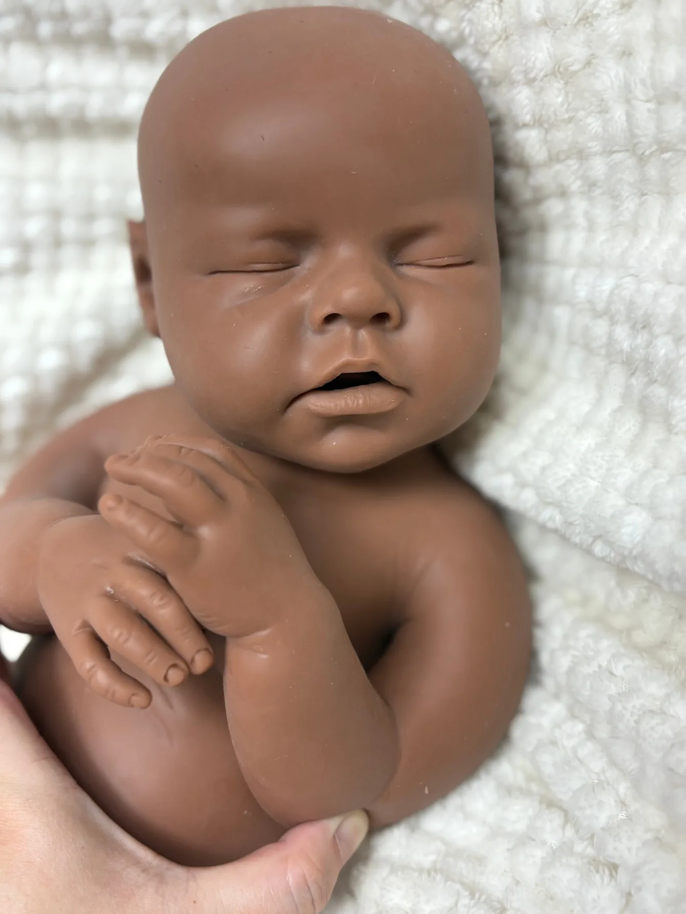 20-Zoll-Bebe-Reborn-Puppe aus festem, weichem Silikon, für Mädchen oder Jungen, unbemalt, dunkle Haut, Silikon, für Neugeborene