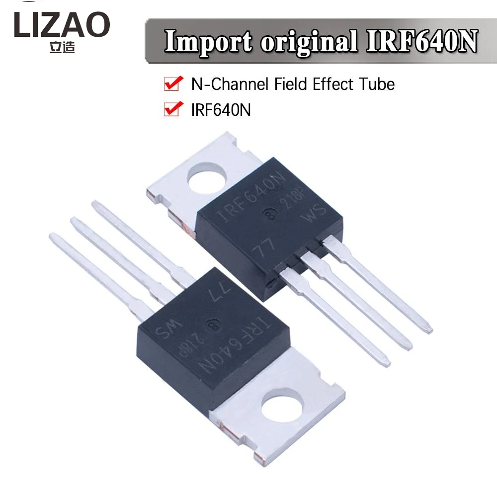 10PCS IRF640N N-Channel Power MOSFET, 200V 18A TO-220 Package, New Original for Switching & Power Applications