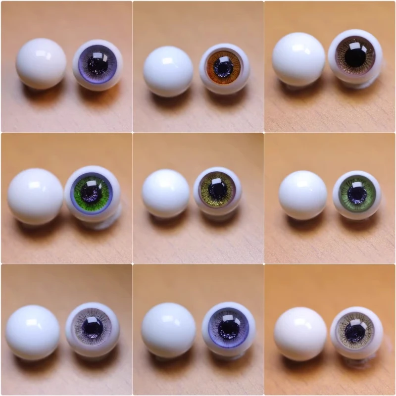 10mm Movable Glass Eyes 6.5-7mm Doll Eyeball Handmade DIY Accessories for Cartoon Character Miniature Statue Glass Eyes