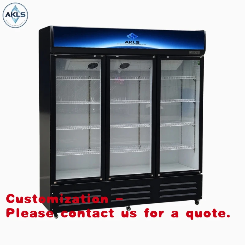 

Customize.Commercial Supermarket Display Energy-Saving Vertical Freezer Three Glass Door-Cooled Cabinet Store Refrigerat