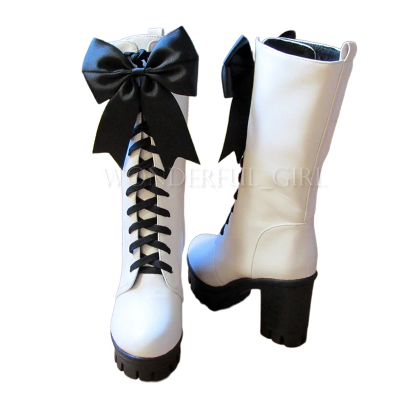 جديد أنيمي الأسود بتلر سيل Phantomhive السيرك تأثيري الأحذية الدانتيل متابعة عالية الكعب تأثيري أحذية للنساء/الرجال الأبيض حجم 35-43