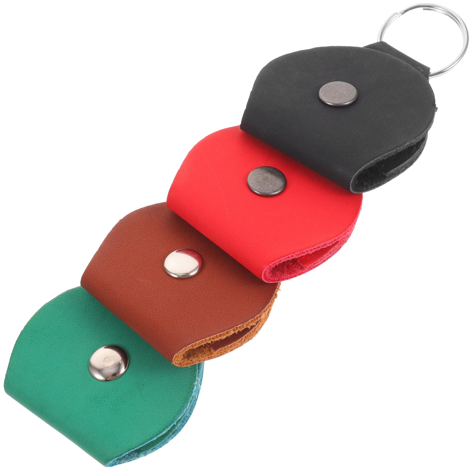 

4 Pcs Organizer Guitar Pick Keychain Small Storage Bag Metal Holder Acoustic Accessories