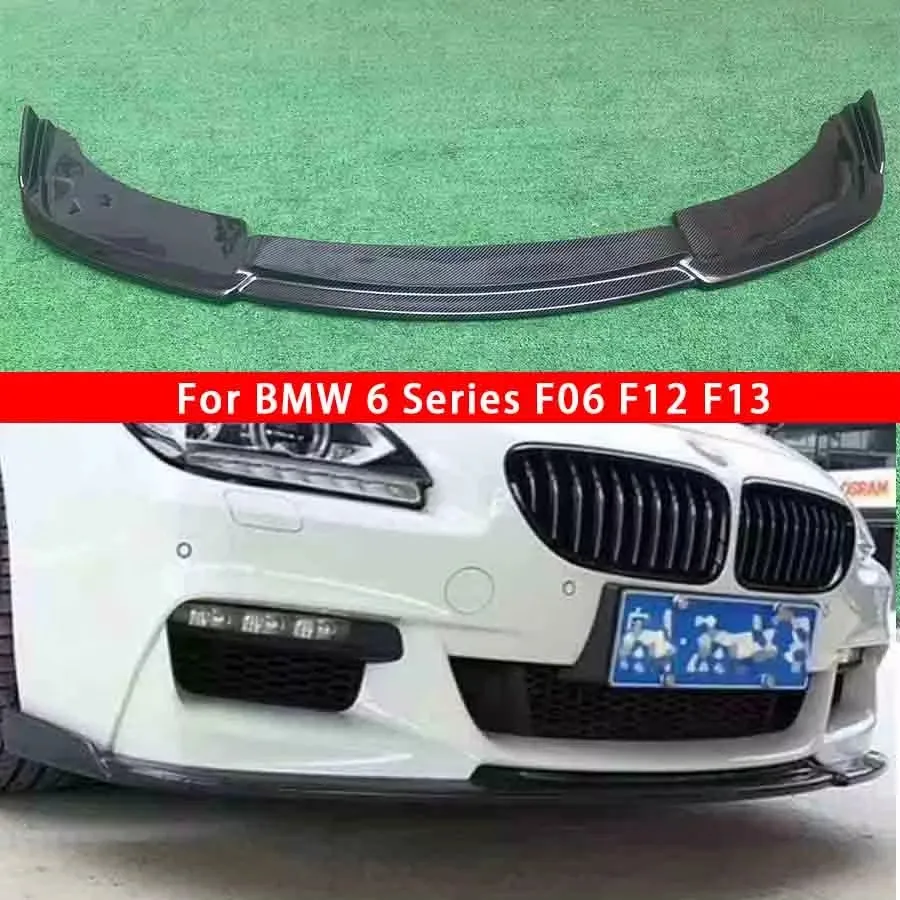 For BMW 6 Series F12 F13 F06 Carbon Fiber Car Front Bumper Diverter Spoiler Diffuser Front lip chin body kit