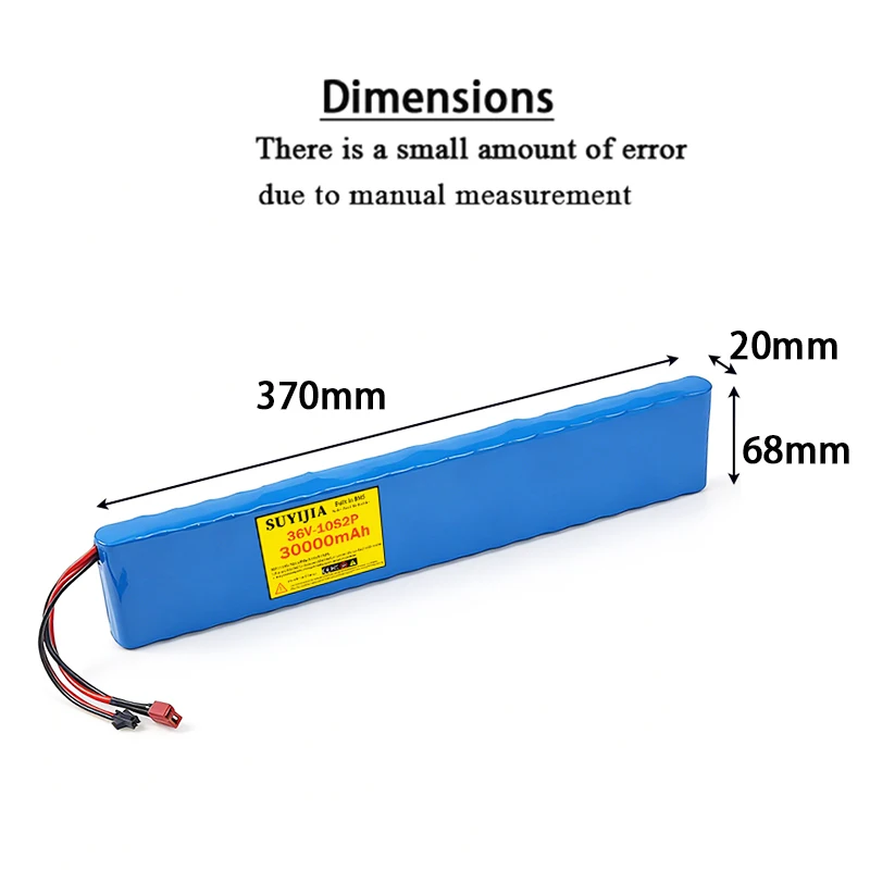 36V 10S2P 18650 rechargeable lithium battery pack 30000mAh 42V-2A charger built-in BMS protection plate scooter battery