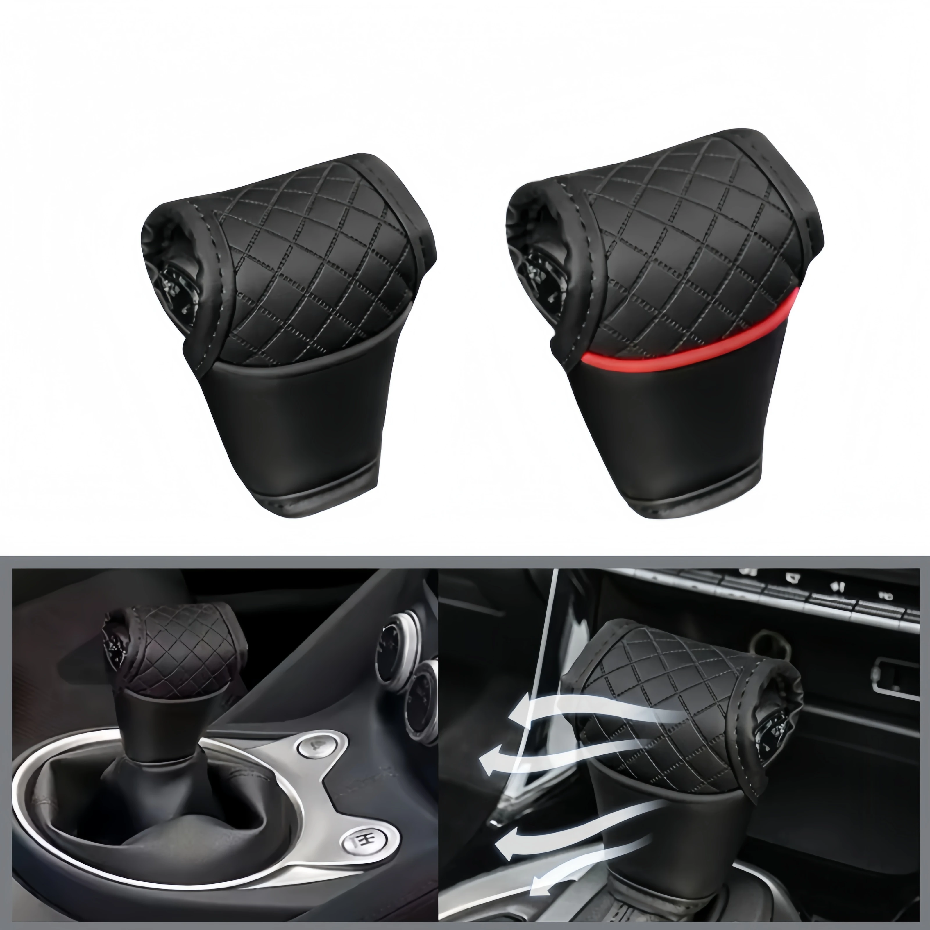 1pc universal capa de mudança de engrenagem do carro couro do plutônio antiderrapante à prova de poeira shifter botão protetor alavanca engrenagem dec