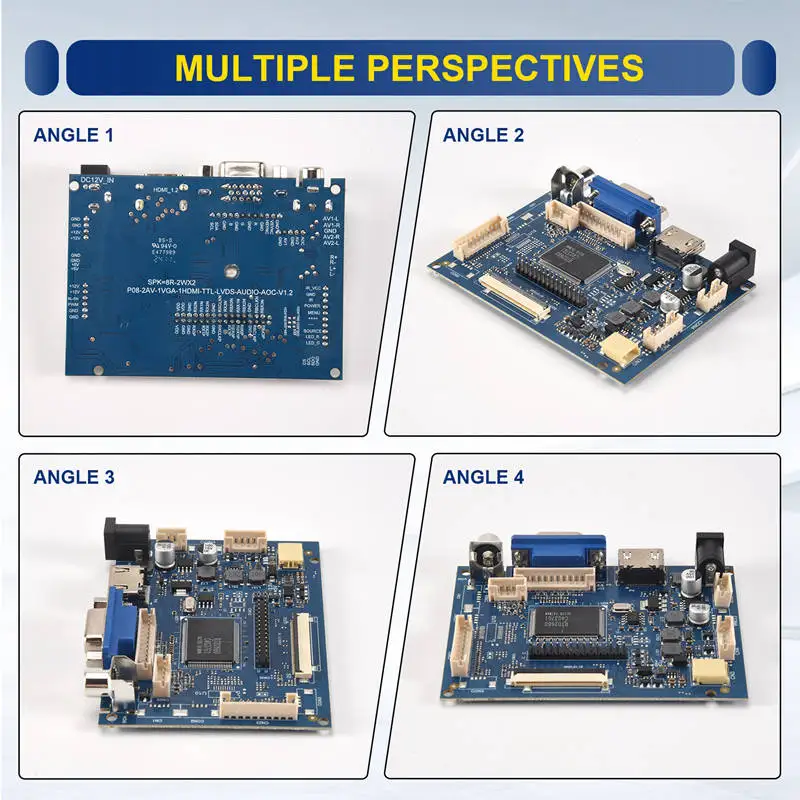 AEE7-7 Inch 1024X600 Lcd-scherm Driver Board W/Driver Board Monitor Voor Raspberry Pi Ondersteuning AV Omkeren prioriteit
