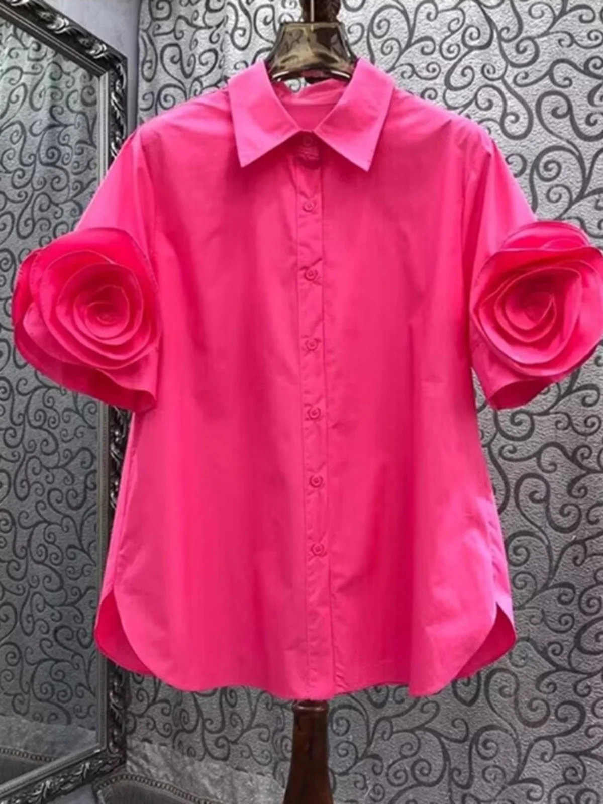 

Retro Hong Kong Sle Women's irt Thin Faionable Versatile Design Summer 2025 New Arrival Ele Quali Single Button P...