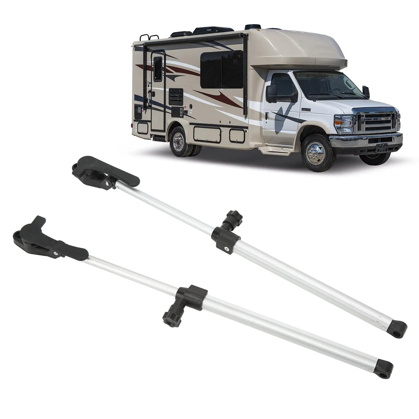 1 Pair 310mm Polyplastic Aluminium Alloy Window Support Rod Caravan Motorhome For RV Camper Window Auto Stay Lever Lock