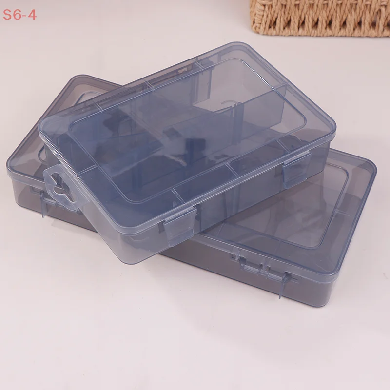 Multi-grid Parts Box Transparent Gray Plastic Electronic Element Grid Tool Storage Box Small Screw Grid Accessories Box