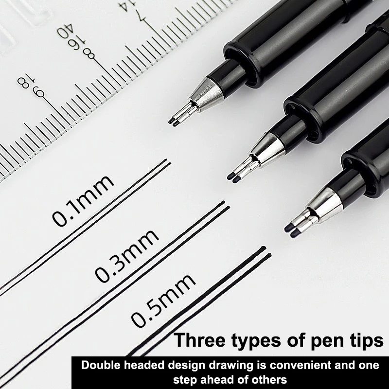 *Double-Line Gel Pen 0.1mm/0.3mm/0.5mm, Essential For Architectural Design Exams, Note-Taking, And Painting