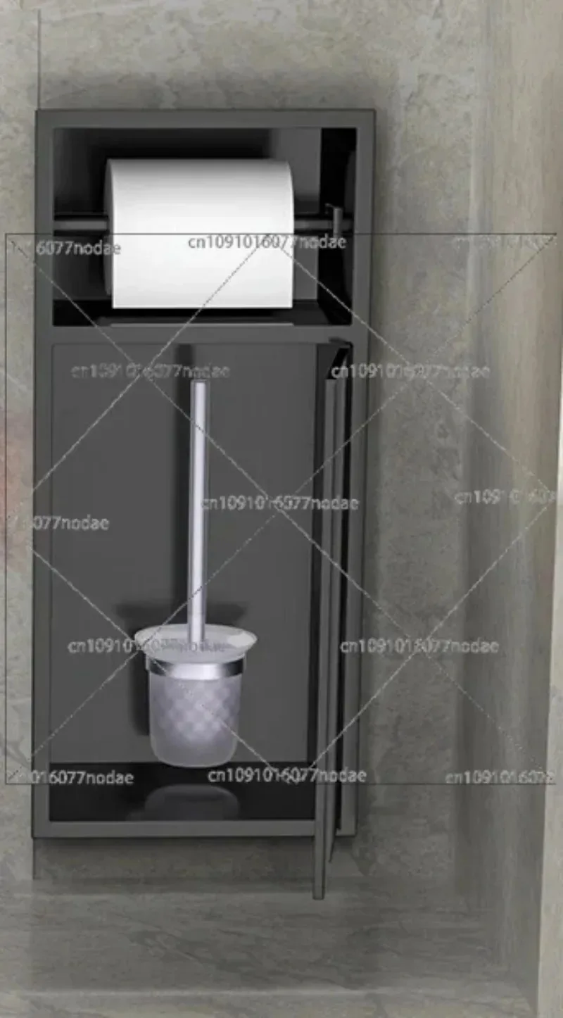 

Ниша для унитаза 3-в-1 из нержавеющей стали, встроенная полка для хранения и мусорное ведро, встроенная рядом со унитазом для ванной комнаты