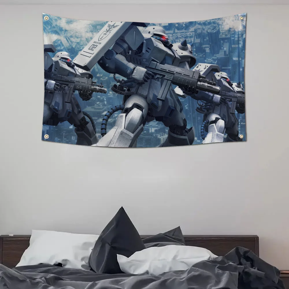 1pc UP Mobile Suit Gundam Zeon Flag Flags And Banners Four Hole Polyester Outdoor Decor Room Aesthetic