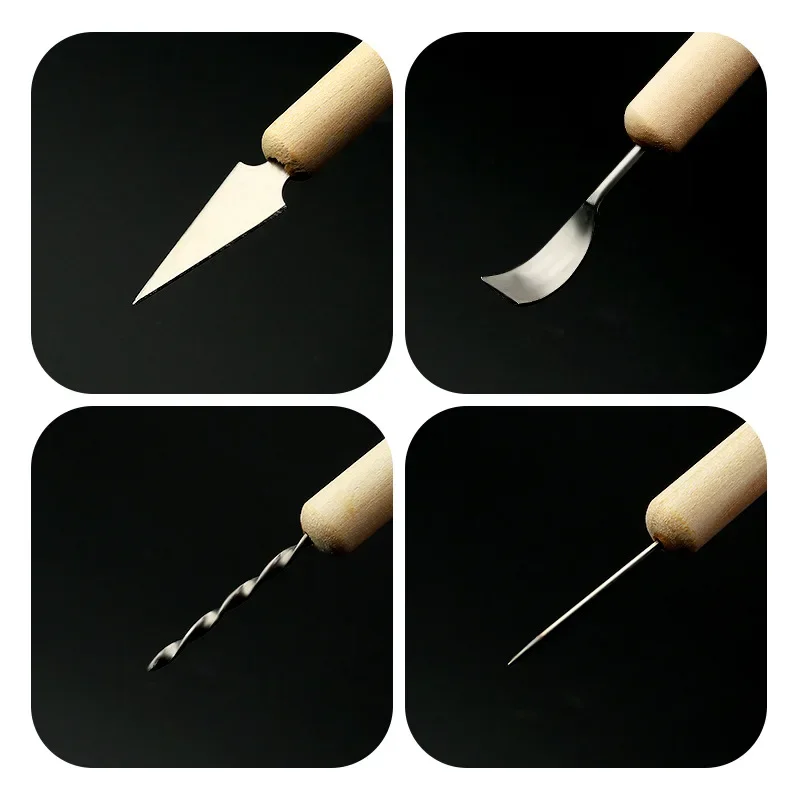 11pcs Wooden Ceramic Clay Sculpture Knife Set DIY Handmade Soft Clay Carving and Embryo Repair Tool